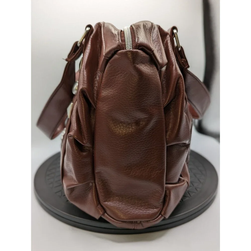 Disneyland Studded Mickey Hobo Purse Handbag Brown Faux Leather